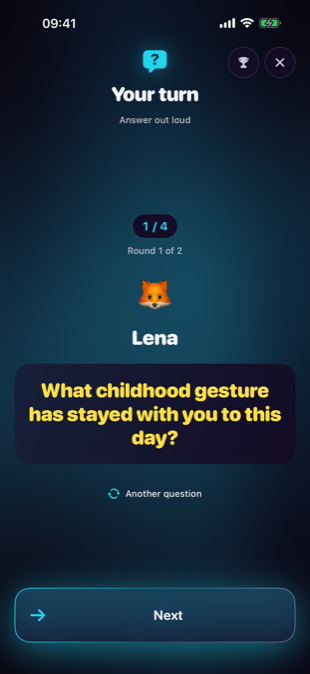 Question mode: a question tied to the secret word